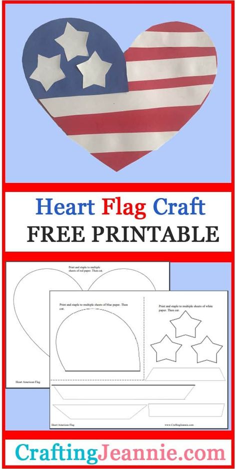 Memorial Day Craft Ideas For Preschoolers, Memorial Kids Crafts, Heart Flag Craft, Memorial Day Craft Preschool, Memorial Day Arts And Crafts For Kids, Memorial Day 1st Grade, Flag Day Activities For Toddlers, Memorial Activities For Kids, Crafts For Veterans Day For Kids