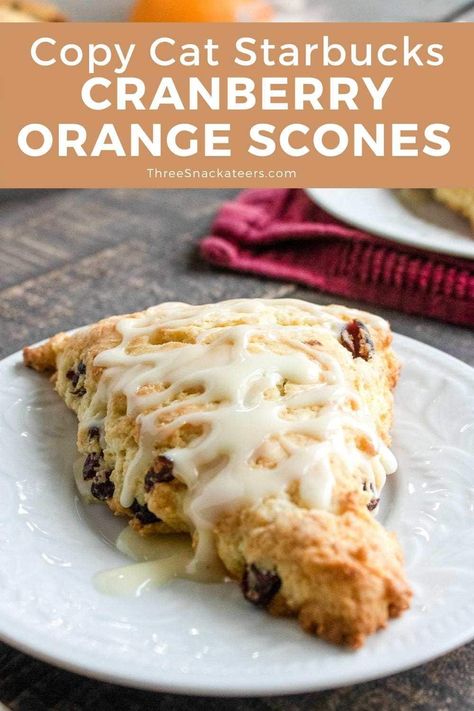 Cranberry Orange Scones Easy, Starbucks Cranberry Orange Scones Recipe, Cranberry Orange Scones With Dried Cranberries, Orange Scone Recipe, Scones Cranberry, Cranberry Orange Scones Recipe, Orange Cranberry Scones, 2023 Cookies, Sour Cream Scones