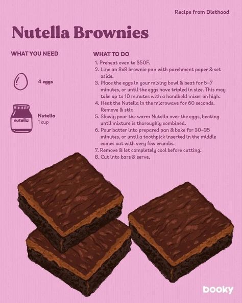 Nutella Brownies Recipe, How To Make Nutella, Homemade Recipe Books, Birthday Cake Decorating Ideas, Homemade Cookbook, Nutella Brownies, Baking Book, Sweet Dishes Recipes, Tasty Recipes Videos