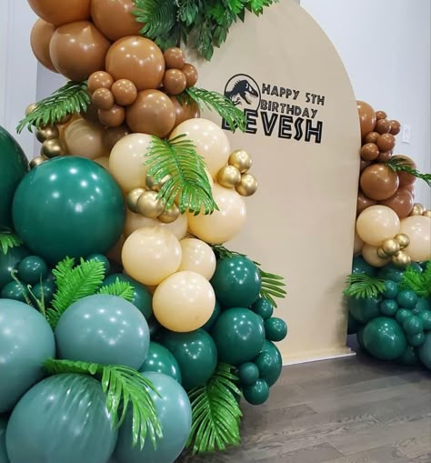 Dino Birthday Party Backdrop, Dino Theme Decorations, Dinosaur Themed Balloon Garland, Jurassic Park Balloon Decor, Jurassic Park Party Balloons, Dinasour Decorations, Dino Party Balloons, Dino Balloon Decorations, Jurassic Park Balloon Garland