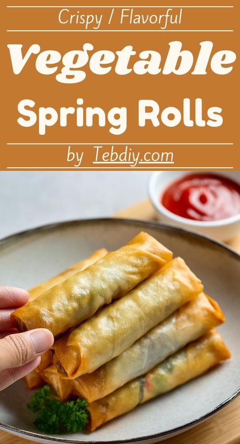 Super Crispy And Tasty Vegetable Spring Rolls Recipe Veggie Spring Roll Recipe, Chinese Egg Rolls Vegetables, Panda Express Spring Rolls Recipe, Vegetable Spring Rolls Rice Paper, Thai Rolls Spring, Vegetarian Spring Rolls Recipe, Spring Rolls Crispy, Easy Homemade Spring Rolls, Veggie Spring Rolls Recipe