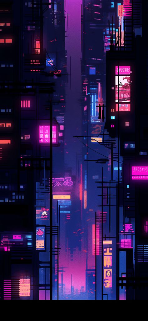 Aesthetic Wallpaper Vaporwave, Phone Wallpaper Cyberpunk, Cyberpunk Cityscape Wallpaper, Japanese Cyberpunk Wallpaper, City Pop Wallpaper Iphone, Anime Night City Aesthetic Wallpaper, Tokyo Neon Wallpaper, How To Draw Cyberpunk City, Neon City Drawing