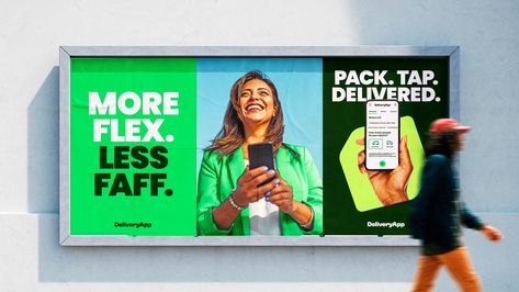 A Fresh New Look to Revolutionise the Delivery Sector for DeliveryApp by Creative Spark - World Brand Design Society Delivery Branding Design, Graphic Campaign, Delivery Ads, Brand Positioning, Random Designs, Rollup Banner, Billboard Design, Creative Advertising Campaign, Branding Inspo