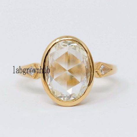 Rose cut engagement ring