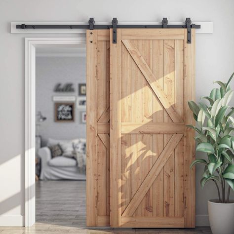 Bypass Barn Door Hardware, Bypass Barn Door, Sliding Door Design, Barn Door Track, Barn Door Handles, Double Barn Doors, Sliding Barn Door Hardware, Sliding Door Hardware, Atticus