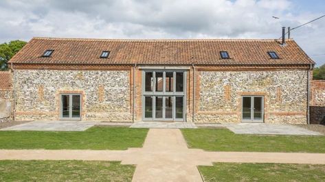 Make your mark on a new home with this stunning barn conversion at Middle Farm Barns, Little Massingham. Small Barn Conversion, Stone Barn Conversion, Barn Conversion Exterior, Barn Conversion Interiors, Manifest Board, Belfast Sink, Barn Storage, Small Barn, Stone Barns