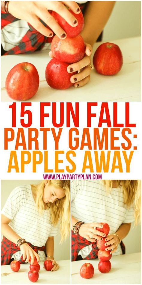 Use apples and pumpkins in these fun fall party games Fun Fall Party Games, Harvest Party Games, Thanksgiving Games For Adults, Fall Party Games, Fall Festival Games, Fall Harvest Party, Fall Carnival, Festival Games, Apple Festival