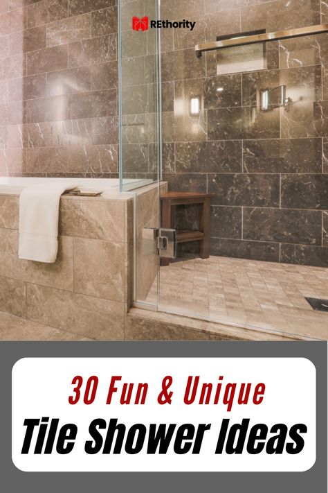 Are you looking for a way to spruce up your bathroom? Look no further! We have compiled 30 fun and unique tile shower ideas to help you create an amazing space for your home. From brightly colored tiles to interesting designs and shapes, these ideas are sure to make your shower the envy of all your friends and family. Walk In Bathroom Showers, Shower Floor Tile Ideas, Master Shower Tile, Large Shower Tile, Tile Walk In Shower, Master Bath Shower, Custom Tile Shower, Shower Wall Tile, Bathroom Shower Walls