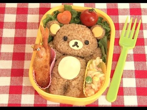 Rilakkuma Bento, Making A Character, Bento Tutorial, Character Bento, Kotak Bento, Bento Box Lunch For Kids, Bento Kids, Anime Bento, Cute Bento Boxes