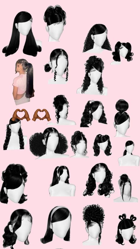 If u need help finding hairstyles here go some. Hair Styles Chart, Cute Hairstyles For Mannequin Heads, Hairstyles To Do On Mannequin Heads, Hairstyles For Mannequin Heads, Types Of Hairstyles, Hairstyles With Curled Hair, Quick Curly Hairstyles, Virtual Hairstyles, Latina Hair