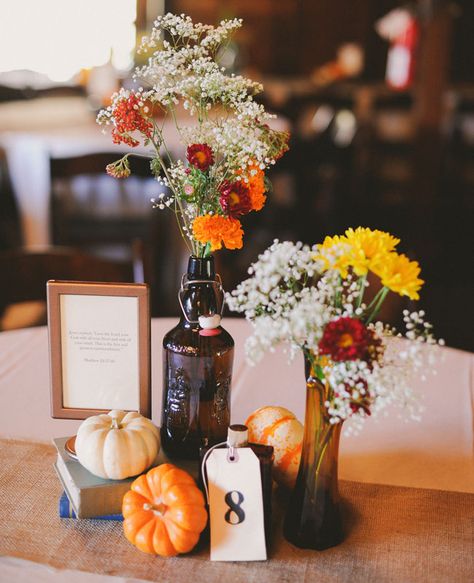 Rustic Fall Wedding Ideas | Photography June Bug Photography | Fall Wedding Tables, Fall Wedding Diy, Wedding Reception Seating, Rustic Wedding Decorations, Pumpkin Wedding, Fall Wedding Centerpieces, Wedding Themes Fall, Rustic Centerpieces, Fall Wedding Flowers