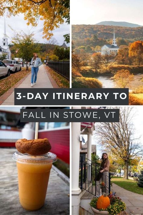 Discover the best of fall in Stowe, VT with our ultimate three-day itinerary. Stowe, known as the "Color Capital of Fall," has iconic attractions like the red covered bridge and Mount Mansfield gondola ride. Learn where to stay and where to find the best scenic drives, maple farms, and fall attractions that Stowe, VT has to offer! Map Of Vermont, Things To Do In Stowe Vermont Fall, Vermont Travel Fall, What To Do In Stowe Vermont, Stowe Vt Fall, Smugglers Notch Vermont Fall, Vermont Itinerary Fall, Best Places To Visit In Vermont In Fall, Stowe Vermont Fall