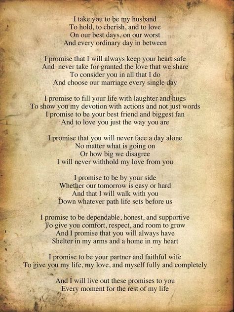 Vows To Husband, Wedding Vows That Make You Cry, Wedding Vows Quotes, Vows Ideas, Vows Quotes, Vow Examples, Best Wedding Vows, Wedding Vows Examples, Traditional Wedding Vows