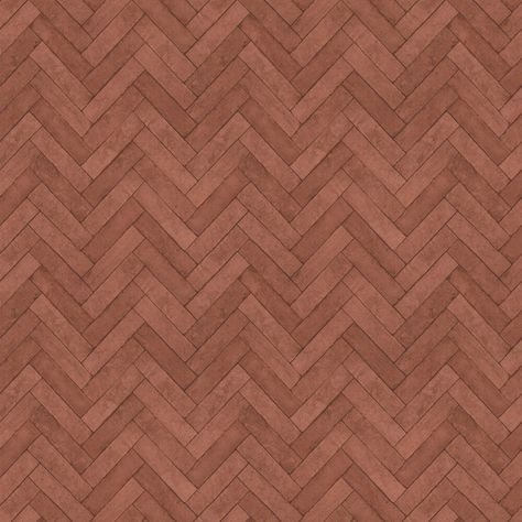 A parquet effect or herringbone pattern brick design with a distressed effect to the tile edges.  Shown in the Terracotta colourway. Brick Herringbone Pattern, Terracota Bricks, Terracotta Wall Cladding, Terracota Texture, Terracotta Tile Texture, Brick Pattern Texture, Terracota Tile, Herringbone Floor Pattern, Brick Herringbone Floor