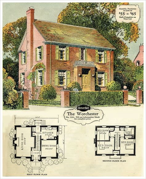 English Cottage Plans, Country House Floor Plan, Brick House Plans, Cottage Floor Plan, Beach House Flooring, Vintage Floor Plans, Brick Cottage, Victorian House Plans, Cottage Floor Plans