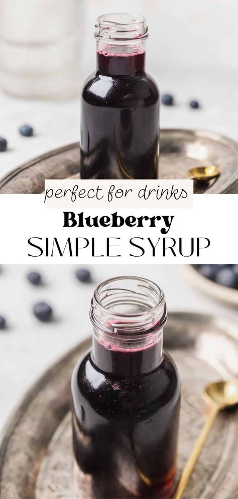 Want to jazz up a drink or treat at home with a little fruity flavor? This blueberry simple syrup is a versatile and delicious ingredient that can be used in a variety of ways to add a burst of flavor to your favorite drinks and desserts. Made with just 3 ingredients, it’s super easy to whip up a batch at home. Fruit Syrup Recipe, Simple Syrup Drinks, Syrup For Cocktails, Blueberry Syrup Recipe, Blueberry Drinks, Blueberry Simple Syrup, Simple Syrups, Syrup Recipes, Drink Syrups