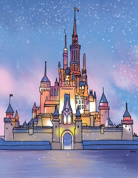 Disneyland castle.. perfect iPhone wallpaper Disney Castle Drawing, Walt Disney Castle, Chateau Disney, Castle Movie, Disney World Castle, Disney Mignon, Castle Drawing, Disney Canvas Art, Disneyland Castle