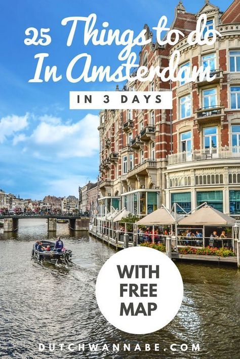 This 3 Day Amsterdam Itinerary is perfect for first-time visitors! It contains 25 things to do in Amsterdam + a free map. Find out more here! 3 Days In Amsterdam, Amsterdam Vacation, Amsterdam Itinerary, Things To Do In Amsterdam, To Do In Amsterdam, Dam Square, Perfect Things, Visit Amsterdam, Amsterdam Hotel