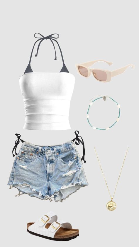 Outfit Ideas Holiday Summer, Cute Summer Outfits For The Beach, Outfit Inspo For Vacation, Cute Lake Outfits Summer Casual, Mexico Fits For Women, Beach Ideas Outfit, Beach Outfit Ideas Aesthetic, Summer Vibes Aesthetic Outfit, Cute Summer Outfits Beach