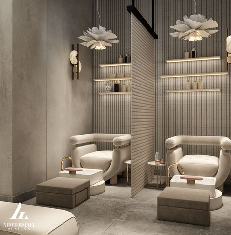 Luxury Salon Interior Design, Spa Room Design, Luxury Beauty Salon, Beauty Salon Interior Design, Nail Salon Interior, Spa Interior Design, Spa Room Decor, Hair Salon Interior, Salon Suites Decor