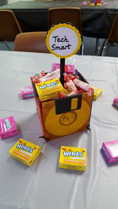 Nerds and smarties-computer smart and computer nerd Programmer Birthday Party Ideas, Computer Party Decorations, Computer Birthday Party Ideas, Computer Party Theme, Nerd Theme Party, Tech Themed Party, Nerd Party Decorations, Technology Themed Party, Computer Themed Party