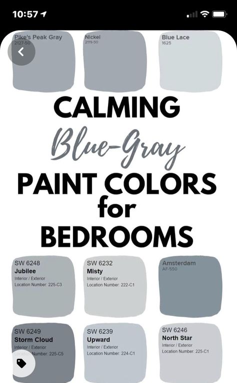 Gray Paint Colors, Blue Gray Paint Colors, Blue Gray Paint, Bedroom Cupboard, Farmhouse Paint, Perfect Paint Color, Cupboard Designs, Gray Paint, Bilik Tidur