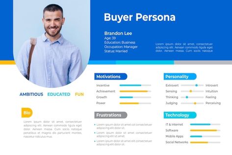 Free vector buyer persona infographics w... | Free Vector #Freepik #freevector #persona-template #buyer-persona #infographic-graph #information-chart Buyer Persona Template, Persona Template, Buyer Persona, Resume Maker, Extroverted Introvert, Free Business Card Mockup, Business Card Maker, Card Banner, Poster Invitation