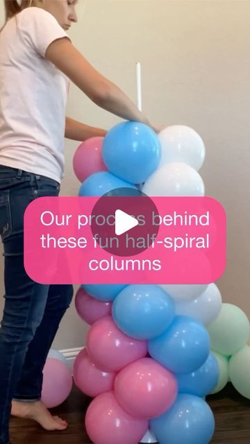 Balloons & Beyond Co / Balloon and Event Stylist on Instagram: "These half-spiral columns are a fun alternative to the classic spirals. You still get the fullness of the regular column, but with a twist in the pattern ☺️   For this column we used: Tuftex Baby Blue, Tuftex Pink, Tuftex White   Column pattern scheme - 11 clusters: Blue-blue pink-pink Pink-pink pink-blue Blue-pink blue-pink Blue-blue pink-white Blue-white blue-white White-white white-blue Blue-white blue-white Blue-blue pink-white  Blue-pink blue-pink Pink-pink pink-blue Blue-blue pink-pink  #ballooncolumns #balloonstack #ballooncolumnsdecorations #balloondecor #balloonart #ballooninstallation #kidspartyballoons #spiralballooncolumns #tuftexballoons #sempertexballoons #balloonsfrisco #balloonsplano #balloonsmckinney #dfwballo Balloon Columns Ideas, Ballon Column, Column Ideas, Kids Party Balloons, Arch Ideas, Balloon Arches, Balloon Installation, Balloon Ideas, Diy Balloon Decorations