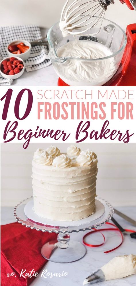 No Frosting Cake Ideas, Best Frosting For Cake Decorating, Decorating Icing For Cakes, Decorating Frosting For Cakes, Beginner Cake Recipes, Simple Cake Frosting, How To Make Cake Frosting, Diy Cake Decorating For Beginners, Frosting For Beginners