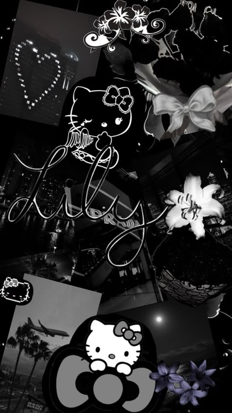 Black wallpaper Wallpaper Iphone Girly Black, Cute Aesthetic Hello Kitty Wallpaper, Black Cute Wallpaper Aesthetic, Clara La San Wallpaper, Hello Kitty Black Aesthetic, Black And White Hello Kitty Wallpaper, Y2k Dark Wallpaper, Baddie Black Wallpaper, All Black Wallpaper Iphone Dark