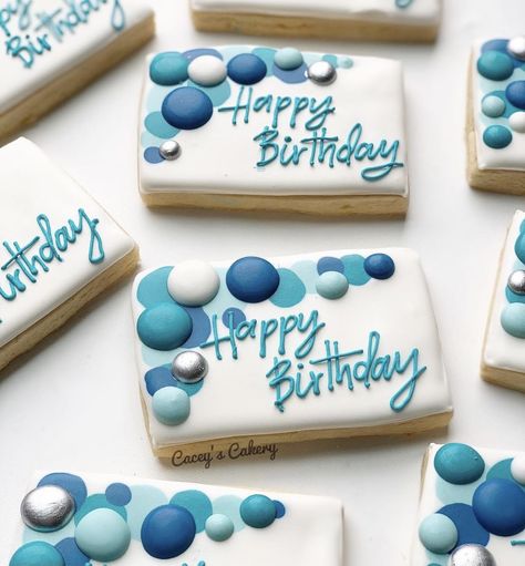 Iced Cookies Ideas Birthday, Iced Birthday Cookies, Cookie Decorating Simple, Birthday Icing Cookies, Fun Cookie Decorating Ideas, Rectangle Cookies Decorated, Cookie Decorating Designs, Simple Birthday Cookies Decorated, Icing Cookies Birthday