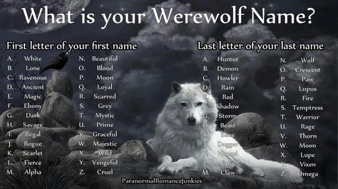 My werewolf name is Rogue Fang. What is your werewolf name? Werewolf Name Generator, Werewolf Name, Birthday Scenario, Magic Creatures, Fantasy Names, Wolf Quotes, Name Games, She Wolf, Moon Moon