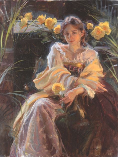 Daniel F Gerhartz - Yellow Rose Daniel F Gerhartz, Rennaissance Art, Paintings Famous, Soyut Sanat Tabloları, Famous Artwork, Classic Paintings, Historical Art, Famous Art, Romantic Art