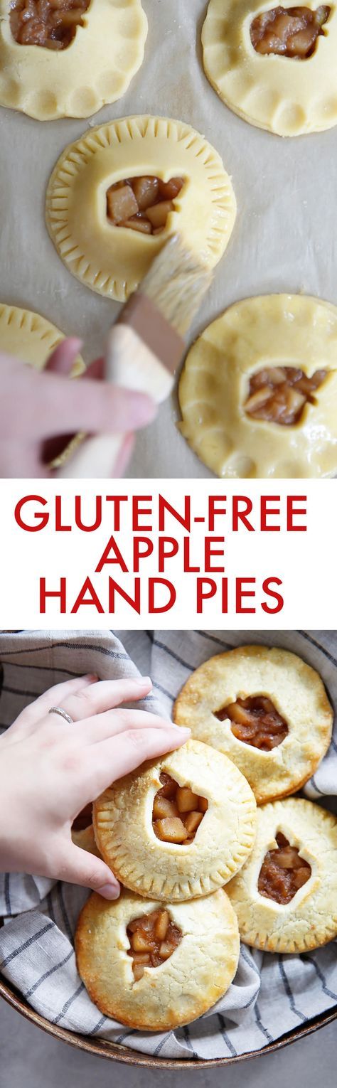 Apple Hand Pies (Gluten-Free) - Lexi's Clean Kitchen #apples #fallbaking #fall #handpies #piecrust #glutenfree #applepie #applepiefilling Lexi's Clean Kitchen, Gluten Free Apple, Dessert Oreo, Apple Hand Pies, Gluten Free Pie, Desserts Vegan, Gf Desserts, Gluten Free Sweets, Gluten Free Treats