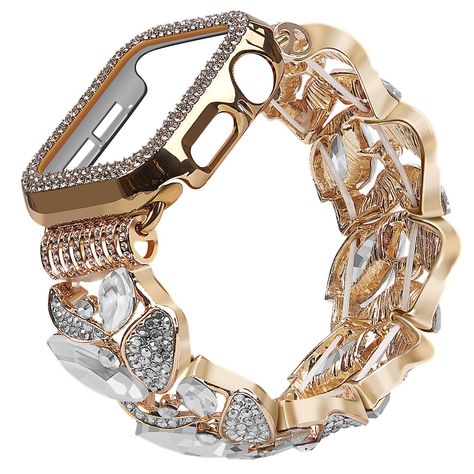 PRICES MAY VARY. 【Bling Band with Case】Apple watch link bracelet set made with diamond crystal metal and elastic thread, apple watch case is inlaid with glitter rhinestones, feature two rows of scintillating cubic zirconia stone clear crystals make you shines brightly and sparkly. For your own evening style, elevate every celebration, or gift this to a loved one and watch their eyes light up. 【Comfortable to Wear】The bling shiny diamonds stainless steel metal of the apple watch strap makes it to Smart Watch Bands, Evening Style, Ultra Series, African Lace Dresses, Apple Watch Case, Apple Watch Accessories, Elastic Thread, Apple Watch 38mm, 38mm Apple Watch Band