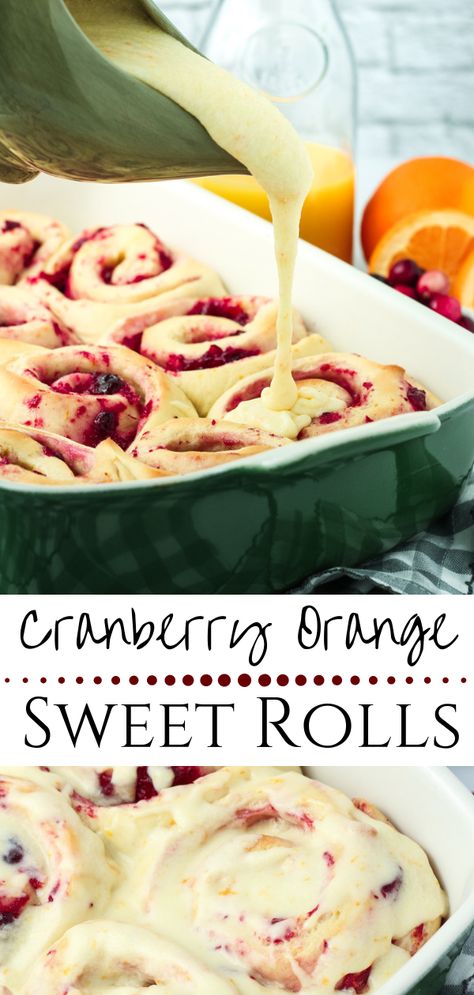 Orange Sweet Rolls, Thanksgiving Brunch, Orange Glaze, Breakfast Sweets, Holiday Brunch, Sweet Rolls, Cranberry Recipes, Fresh Orange, Christmas Brunch