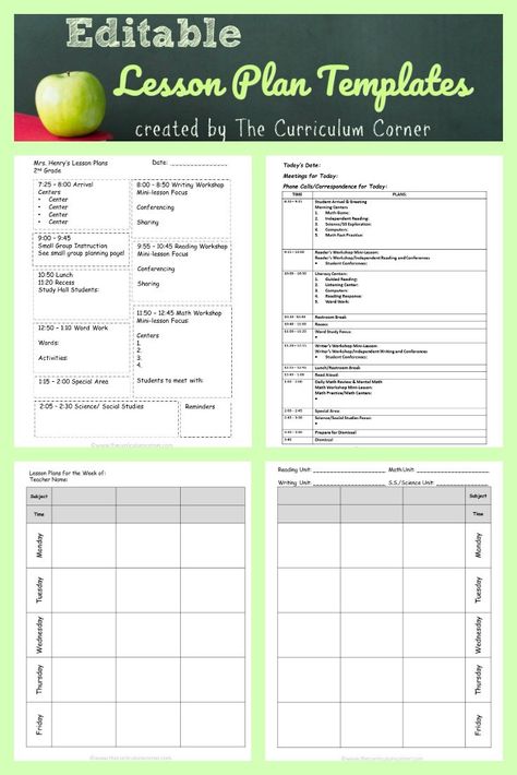 Teaching Lesson Plans Templates, Kindergarten Lesson Plans Template, Elementary Lesson Plan Template, Lesson Objectives, Teacher Lesson Plans Template, Curriculum Template, Blank Lesson Plan Template, Editable Lesson Plan Template, Weekly Lesson Plan