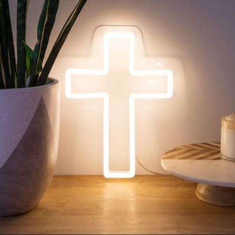 jesus cross baptism neon sign light Neon Sculpture, Have A Sweet Dream, Danielle Bregoli, Moon Fashion, Neon Wall Art, Led Wand, Youth Room, Cross Jesus, Cross Wall