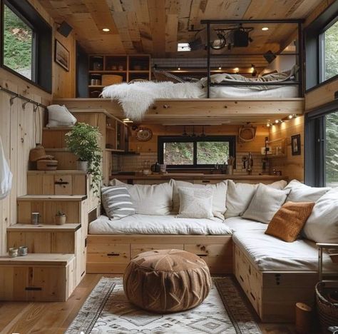 Mini Homes, Shed Home, Tiny House Inspiration, Tree House Designs, Guest Cabin, Flat Interior, Shepherds Hut, Casa Container, Modern Tiny House