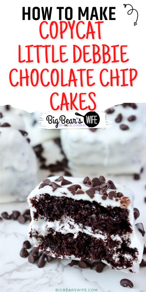 Copycat Little Debbie, Chocolate Marshmallow Cake, Little Debbie Snack Cakes, Chocolate Chip Cake Recipe, Cake Treats, Debbie Snacks, Snack Cakes, Cold Cake, Homemade Chocolate Cake