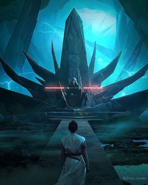 Awesome concept art of Rey and Emperor Palpatine in Rise of Skywalker. #starwars #starwarsart ##rey #palpatine #riseofskywalker #episode9 Star Wars Sith, Rey Star Wars, Star Wars Film, Star Wars Wallpaper, Star Wars Artwork, Star Wars Fan Art, Star Wars Images, Star Wars Pictures, Galaxy Art