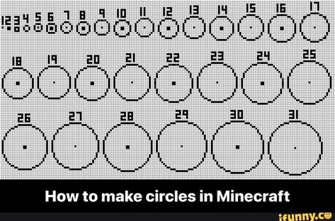 Guide to circles in Minecraft Minecraft Circles Guide, Mc Circle Guide, Minecraft Building Ideas Circle, Circle In Minecraft Guide, Big Circle Minecraft, Minecraft Big Circle Guide, Circle Pattern Minecraft, Circular Window Minecraft, Circle Minecraft Guide