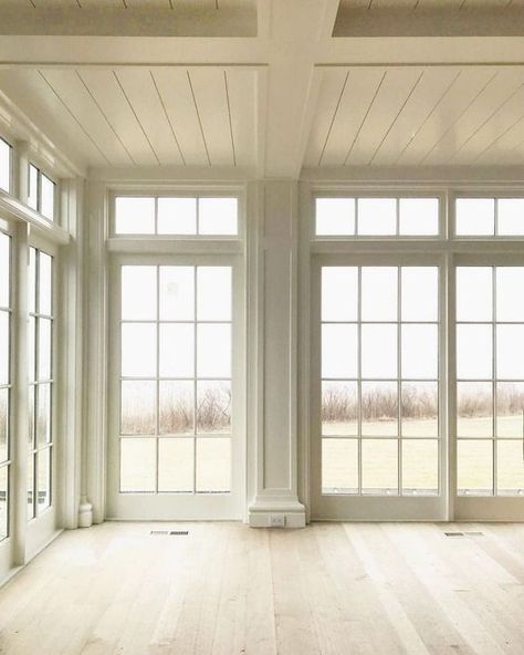 The Window Buying Guide - Jenna Sue Design Blog Modern Farmhouse Sunroom, Farmhouse Sunroom, Sunroom Decorating, Sunroom Designs, Design Blogs, Wooden Floors, Room Additions, Empty Room, Floor To Ceiling Windows