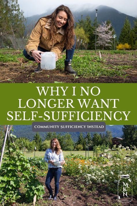 We talk a lot about becoming more self-sufficient in this homesteader life, but in reality, being completely self-sufficient isn't possible in this day and age. In fact, it wasn't possible with the pioneers of old either. We must rely on the community, so let's unpack what community sufficiency means. Nature, Permaculture, Become Self Sufficient, Self Sufficient Community, Living Self Sufficient, Self Sufficient Home, Self Sufficient Garden, Homestead Community, Sustainable Living Ideas