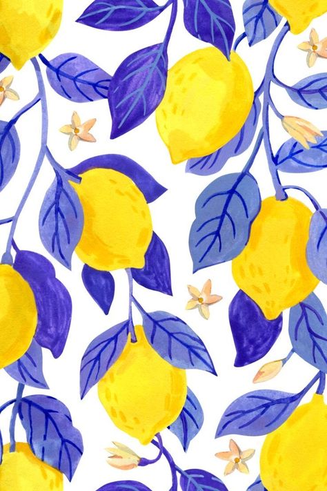 Meal Illustration, Yellow Layout, Fruit Wallpaper Pattern, Fruits Background, Lemon Drawing, Lemon Background, Garden Graphic, Lemon Painting, Background Nature