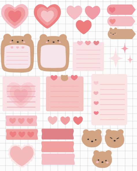 Free Printable Planner Stickers Kawaii, Ipad Notes, To Do Planner, Desain Buklet, Free Printable Planner Stickers, Cute Easy Doodles, Stickers Kawaii, Journal Spreads, Bullet Journal Diy