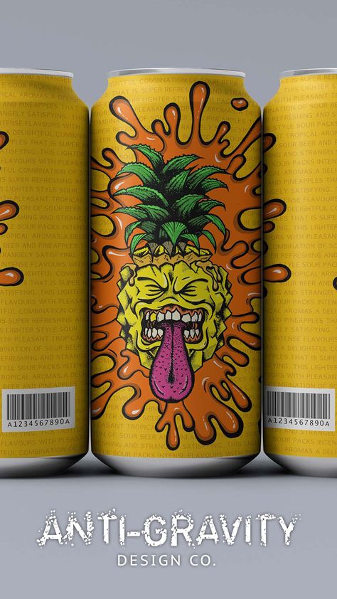 Pineapple Sour, Beer Label Art, Beer Branding Design, Craft Beer Label Design, Beer Can Art, Beer Graphic Design, Craft Beer Design, Craft Beer Packaging, Beer Packaging Design