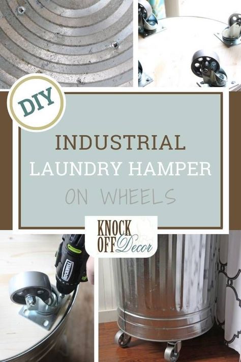 Gina from The Shabby Creek Cottage has come up with a genius and super cool idea for a laundry hamper – A Steel Garbage Can On Wheels! Over on her blog she shares with us all the steps to making one for ourselves! Hamper On Wheels, Industrial Laundry, Garbage Can, Laundry Hamper, Just Kidding, Diy Wood Projects, Fabric Scraps, Super Cool, Knock Knock