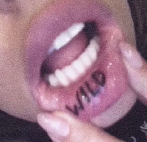 Inside Lip Tattoos, Inner Lip Tattoo, Wörter Tattoos, Stylist Tattoos, About Tattoo, Lip Tattoos, Classy Tattoos, Dainty Tattoos, Kehlani