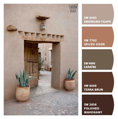 Adobe House Paint Colors, Mediterranean Home Paint Colors, Southwest Paint Colors, Southwestern Exterior, Tuscan Paint Colors, Outdoor House Paint, Stucco Colors, Stucco Homes, Exterior House Color